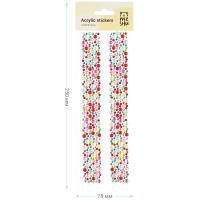 Наклейки акриловые MESHU "Colorful line" 25 x 7.8 см, стразы, 500 накл, инд. уп., европодвес RE-MS_36662