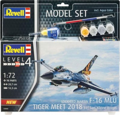Сборная модель: REVELL Многофункциональный истребитель F-16 Mlu 31 Sqn "Клейне-Брогель" 1:72, подарочный набор UT-63860