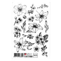 Татуировка на тело "Цветочки" 10 x 15 см SIM-7025978