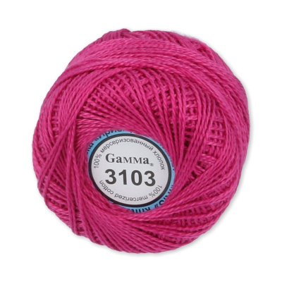 Пряжа GAMMA Ирис 100% хлопок 1 x 10 г 82 ± 3 м №3103 яр.малиновый GAM-IRI-1-3103