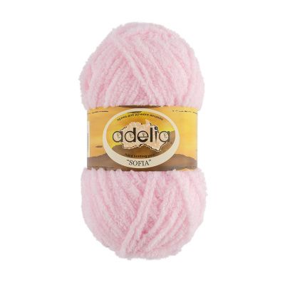 Пряжа ADELIA Sofia 100% полиэстер 1 х 50 г 90 ± 6 м №31 св.розовый ADE-SOF-31