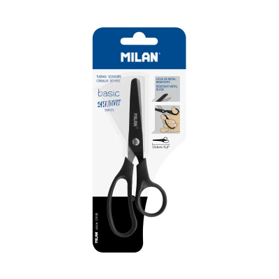 Ножницы канцелярские MILAN Basic Shadow 13,4 см, черные ML-BWM10341DW