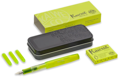 Набор KAWECO Glow Marker флуоресцентный желтый (перьевая ручка + картриджи) KAW-10001757