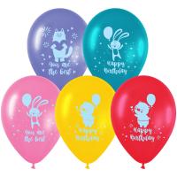 Воздушные шары MESHU 10 шт М12/30 см "Happy birthday" пастель, ассорти RE-MS_52769
