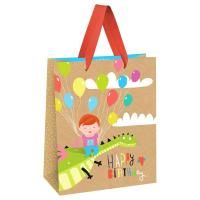 Пакет подарочный 26 x 32 x 12 см MESHU "Happy Birthday. Dragon" выборочный лак, крафт RE-MS_51795