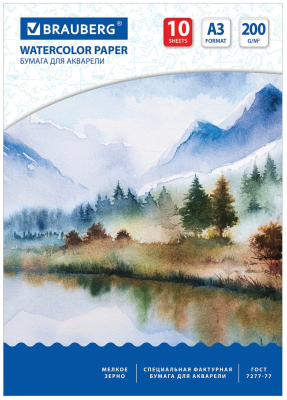 Папка для акварели BRAUBERG ART "Весна" А3 10л. 200г/м2 S-111063