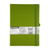 Блокнот для зарисовок SKETCHMARKER 140 г/м2 21 x 29.7 см 80 л, твердая обложка, Оливковый NP-24230704SM