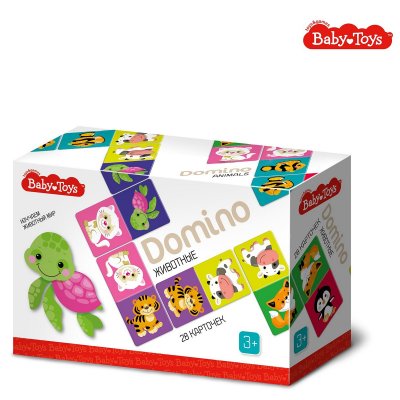 Домино Вaby Toys для малышей "Животные" 28 элемента, 3+ KOR-04047