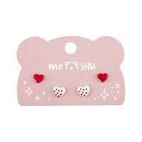 Серьги MESHU "Hearts" бижутерия, 2 пары, европодвес RE-MS_60698