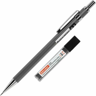 Карандаш механический BRAUBERG "CHROME" 0.5 мм металлический корпус S-181977