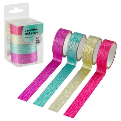 Набор клейких декоративных лент MESHU "Glitter lines" 4 шт RE-MS_55913