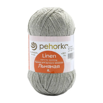 Пряжа Пехорская ПТ "Льняная" 55% лён, 45% хлопок 1 х 100 г 330 м №038 полынь PEH-LEN-038