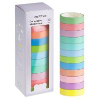 Набор клейких декоративных лент MESHU "Macaron" 12 шт бумажный бокс RE-MS_64832