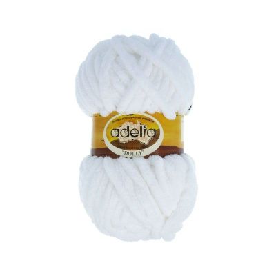 Пряжа ADELIA Dolly 100% полиэстер 1 х 100 г 40 ± 3 м №01 БЕЛЫЙ ADE-DOL-01