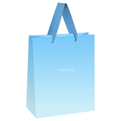 Пакет подарочный 18 x 23 x 10 см MESHU "For you. Blue" фольга, матовая ламинация RE-MS_66147
