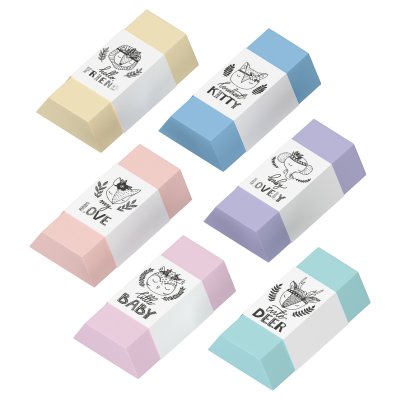 Ластик Berlingo "Pastel" термопластичная резина, ассорти, 50 x 28 x 12 мм RE-BLc_00390
