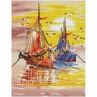 Алмазная мозаика ТРИ СОВЫ "Закат на море" 30 x 40 см, холст на подрамнике RE-АМП3040_52952