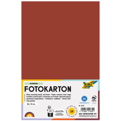 Фотокартон FOLIA 300 г/м2, 50×70 см, 1 лист, красно-коричневый FL-6174/1