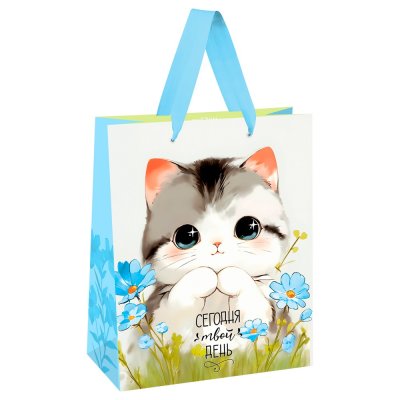 Пакет подарочный 18 x 23 x 10 см MESHU "Cute kitten" матовая ламинация RE-MS_66121