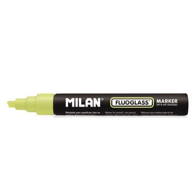 Маркер меловой MILAN Fluoglass 2-4 мм, водная основа, перо скошенное, желтый ML-591292012