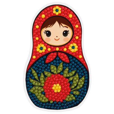 Кристальная (алмазная) мозаика ФРЕЯ магнит "Матрешка" 6.5 х 10.5 см ALVM-129