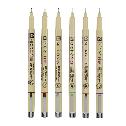 Набор капиллярных ручек SAKURA Pigma Micron 6 цветов (0.45 мм) RTPOXSDK056A