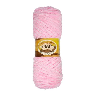 Пряжа ADELIA Dolly Velour 100% микрополиэстер 1 х 100 г 93 ± 6 м №27 св.розовый ADE-DOL-VEL-27