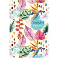 Скетчбук 80л. А5 BG "Floral muse" 7БЦ, матовая ламинация, бежевый блок RE-С5т80_лм 9066