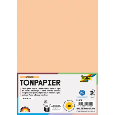 Тонированная бумага FOLIA 130 г/м², 50×70 см, 1 лист, абрикосовый FL-6742
