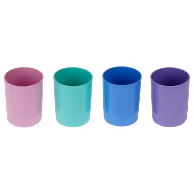Подставка-стакан СТАММ "Лидер", пластиковая, круглая, пастельные цвета, ассорти RE-ПС-30583