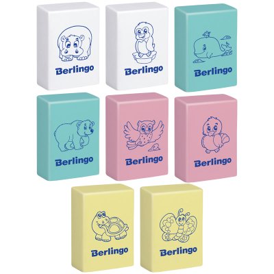 Ластик Berlingo "Animals", прямоугольный, термопластичная резина 28 x 18 x 10 мм RE-Blc_00150