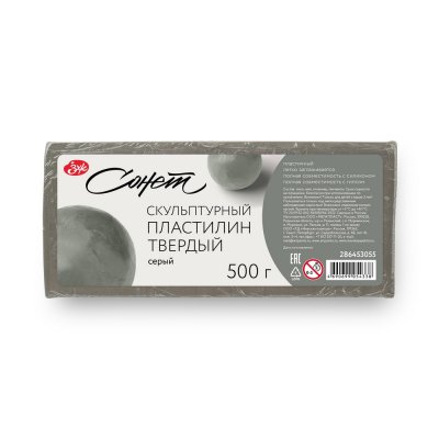 Пластилин скульптурный СОНЕТ 500 г серый твердый NP-286453055