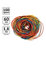 Банковская резинка 100г OfficeSpace диаметр 60 мм, ассорти, европодвес RE-333903