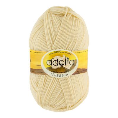 Пряжа ADELIA Jessica 67% шерсть, 33% полиэстер 1 х 100 г 260 ± 10 м №19 экрю ADE-JES-19