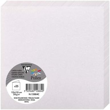 Заготовка для открытки сложенная CLAIREFONTAINE Pollen 135 x 135 мм 210 г/м2 1 шт, бледно-розовый перламутровый RH-12884C