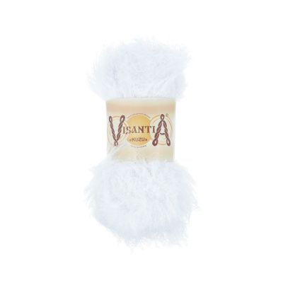 Пряжа VISANTIA Kuzu 70% полиэстер, 30% нейлон 1 х 100 г 55 ± 3 м №01 БЕЛЫЙ VIS-KUZ-01