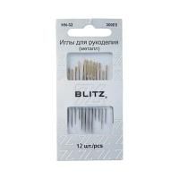 Иглы для шитья ручные BLITZ 12 шт никель в блистере HN-32-300Е5