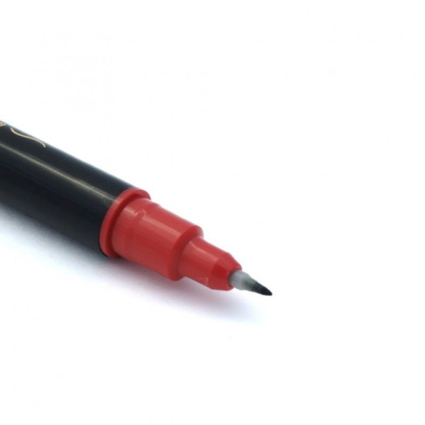 Фломастер-кисть PENTEL Brush Pen двусторонний 1.2 - 10.5 мм, кисть/круглое тонкое, черный, в блистере XSFW34A