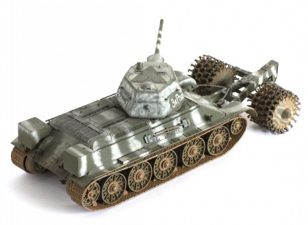 Сборная модель: Советский танк Т-34/76 с минным тралом, З-3580