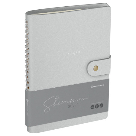 Записная книжка А5 96л. Greenwich Line "Shimmer. Silver" ЛАЙТ, кожзам, скрытый гребень, блок в линию RE-NA5_51422