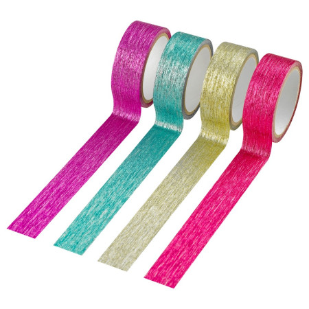 Набор клейких декоративных лент MESHU "Glitter lines" 4 шт RE-MS_55913