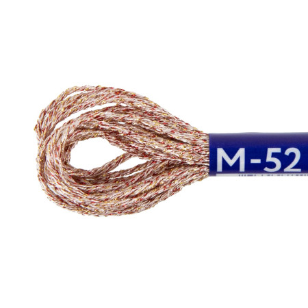 Нитки для вышивания GAMMA мулине NM металлик 6 м белый/красный/золотистый MG-NM-52