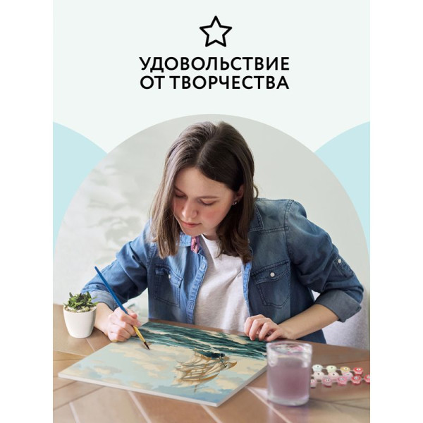 Картина по номерам на холсте ТРИ СОВЫ "Море" 30 x 40 см, краски, кисть RE-КХ_44126