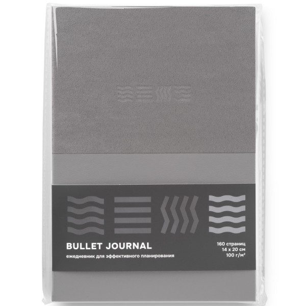 Блокнот для записей Стихия Bullet Journal 100 г/м2, 14 x 20 см, 80 л, жесткая обложка, серый NP-ST04057
