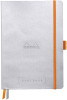 Блокнот RHODIA Goalbook A5 90 г/м2 120 л, в клетку, мягк.обл., на резинке, серебро RH-117761C
