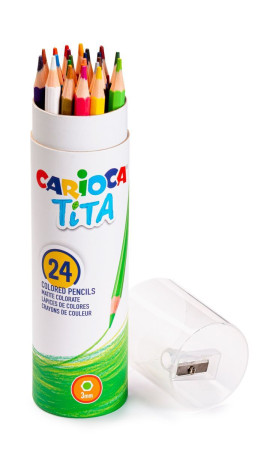 Карандаши цветные пластиковые Carioca "Tita" 24 цв заточенные 43341