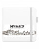 Блокнот для зарисовок SKETCHMARKER 140 г/м2 12 x 12 см 80 л, твердая обложка, Белый MP2314102SM