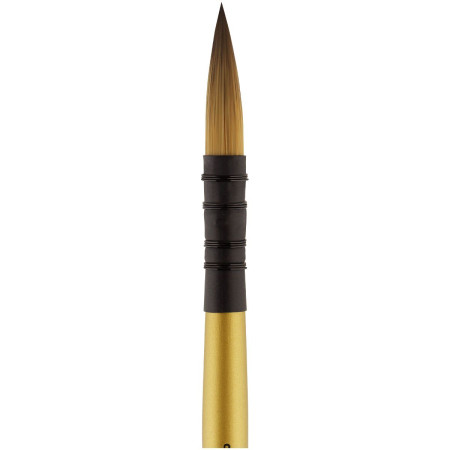 Кисть художественная синтетика ГАММА "Gold Brush" круглая №8 французское крепление, короткая ручка RE-1000008