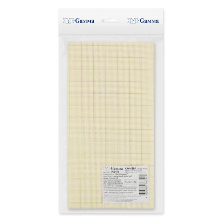 Канва GAMMA Aida №14 92% хлопок, 8% терилен 1 шт 50 x 50 см ± 2 см кремовый в клетку K04R-50-50-C