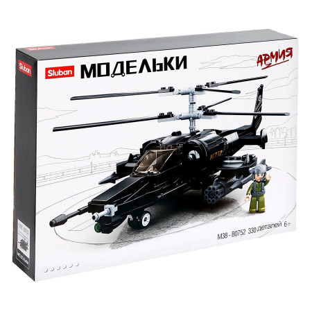 Конструктор Модельки "Вертолет "Черная акула" 330 деталей SIM-9590283